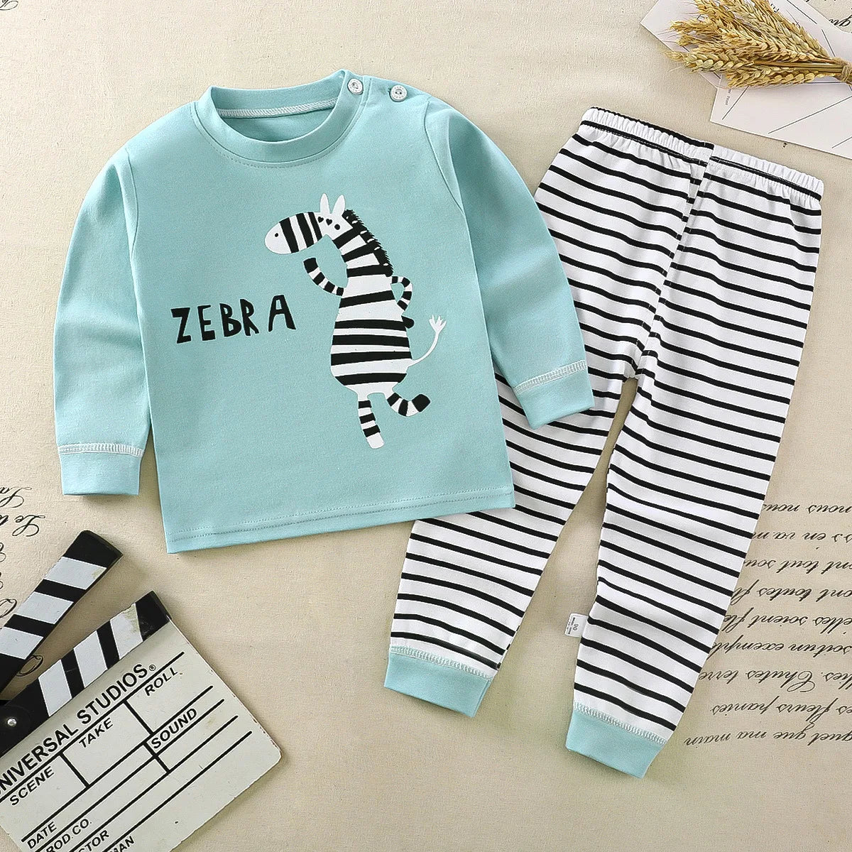 Baby Bubble kids' pajamas set featuring cartoon design, suitable for boys and girls, perfect for autumn and winter sleepwear.