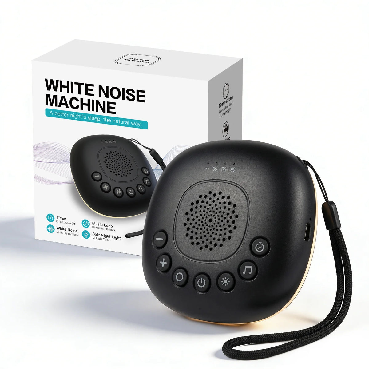 White Noise Sound Machine with 24/20 Soothing Sounds Sleep Aid for Babies Kids Adults Rechargeable Night Light Newborn Gifts