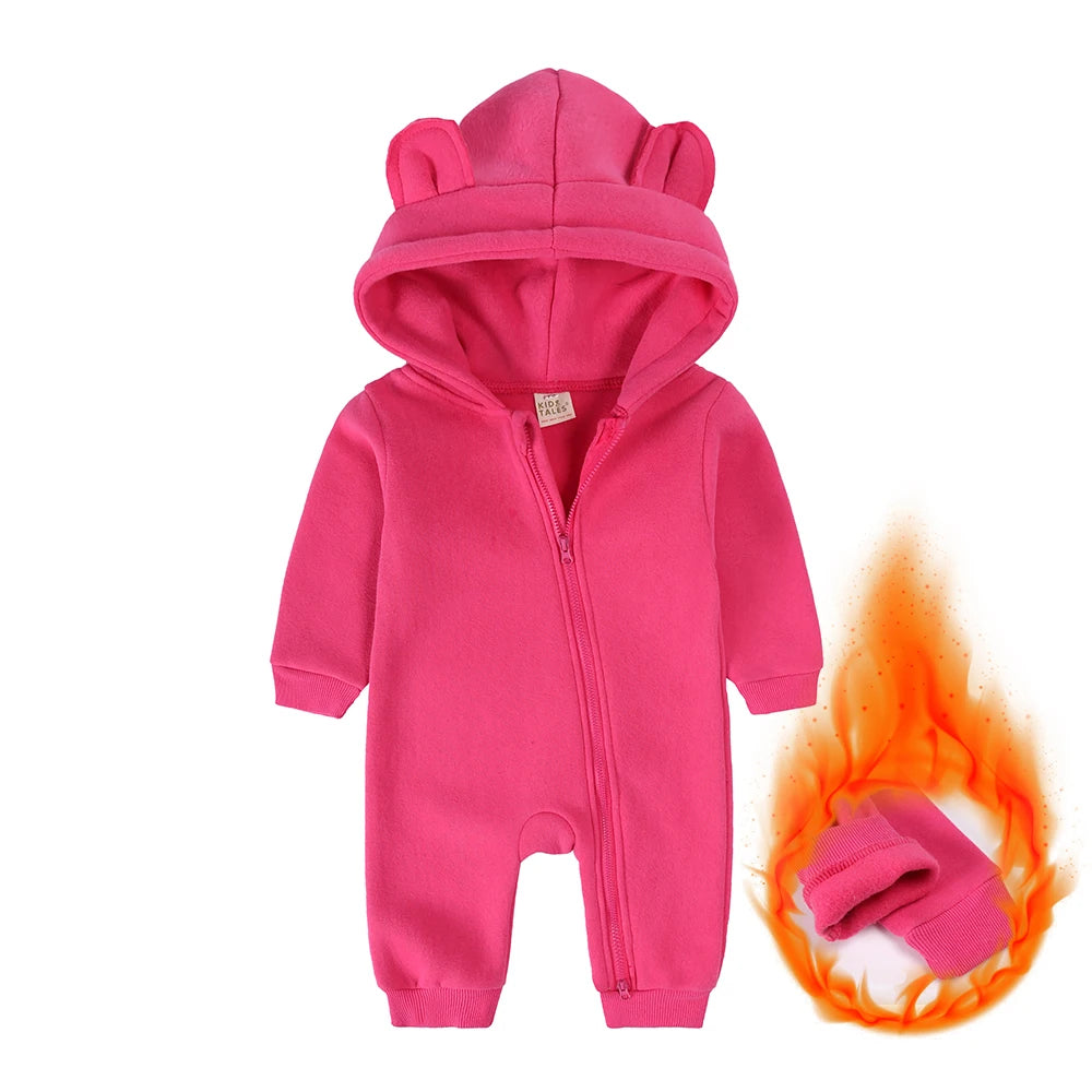 Baby Bubble Bear Onesie, cozy winter pajamas for infants featuring a cute bear design and soft fabric.