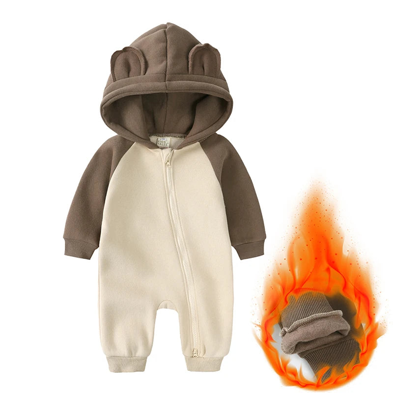 Baby Bubble Bear onesie, adorable winter pajamas for infants, featuring a cute bear design and cozy fabric.