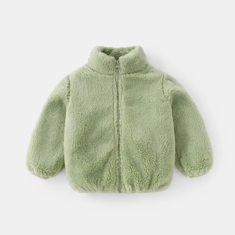 Baby Plush Warm Jacket by CLO Baby Bubble, soft and cozy jacket for infants with plush fabric and warm lining.