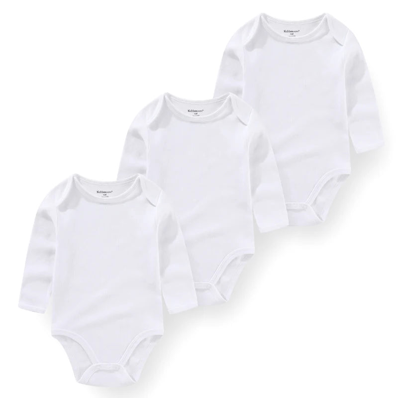 Baby Bubble newborn cotton bodysuit 3-pack with soft, comfortable fabric, featuring adorable designs for everyday wear.
