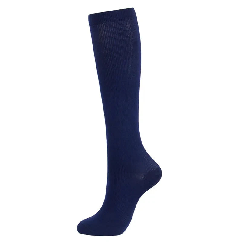 Pregnancy compression socks by Baby Bubble designed for better circulation, shown in a close-up of the soft, supportive fabric.