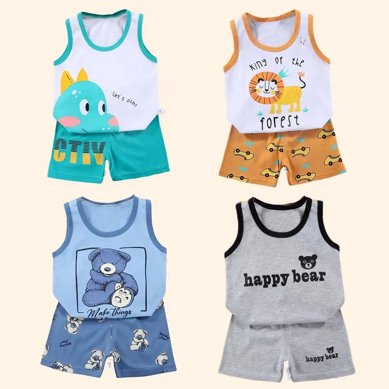 Children's summer set by Baby Bubble featuring a tank top and shorts, perfect for warm weather and outdoor play.