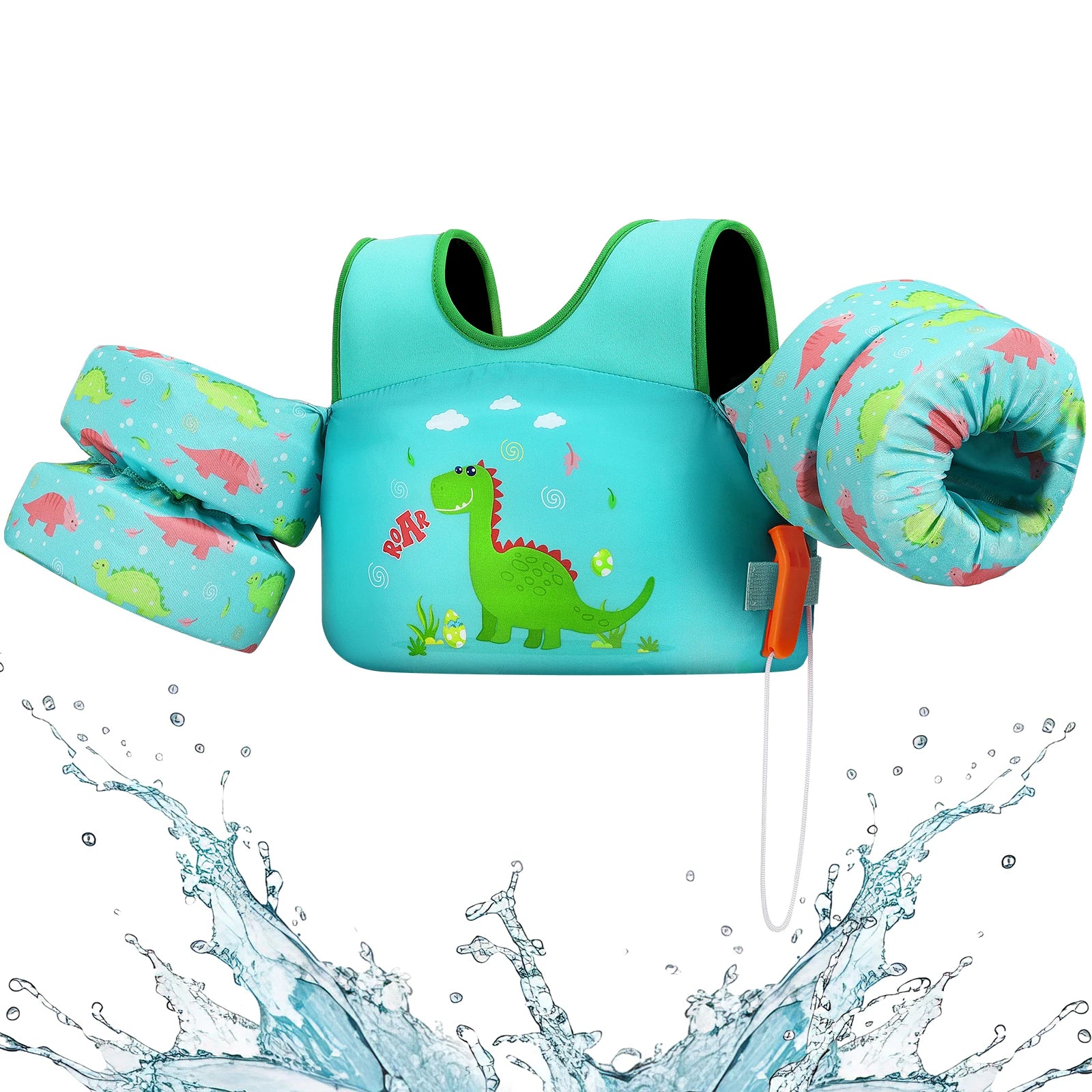 Baby Bubble kids life vest with foam arm floats and safety whistle, safety equipment for children in water.