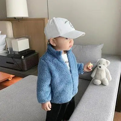 Baby Bubble plush warm jacket for infants, featuring soft, cozy fabric and a cute design for winter comfort.