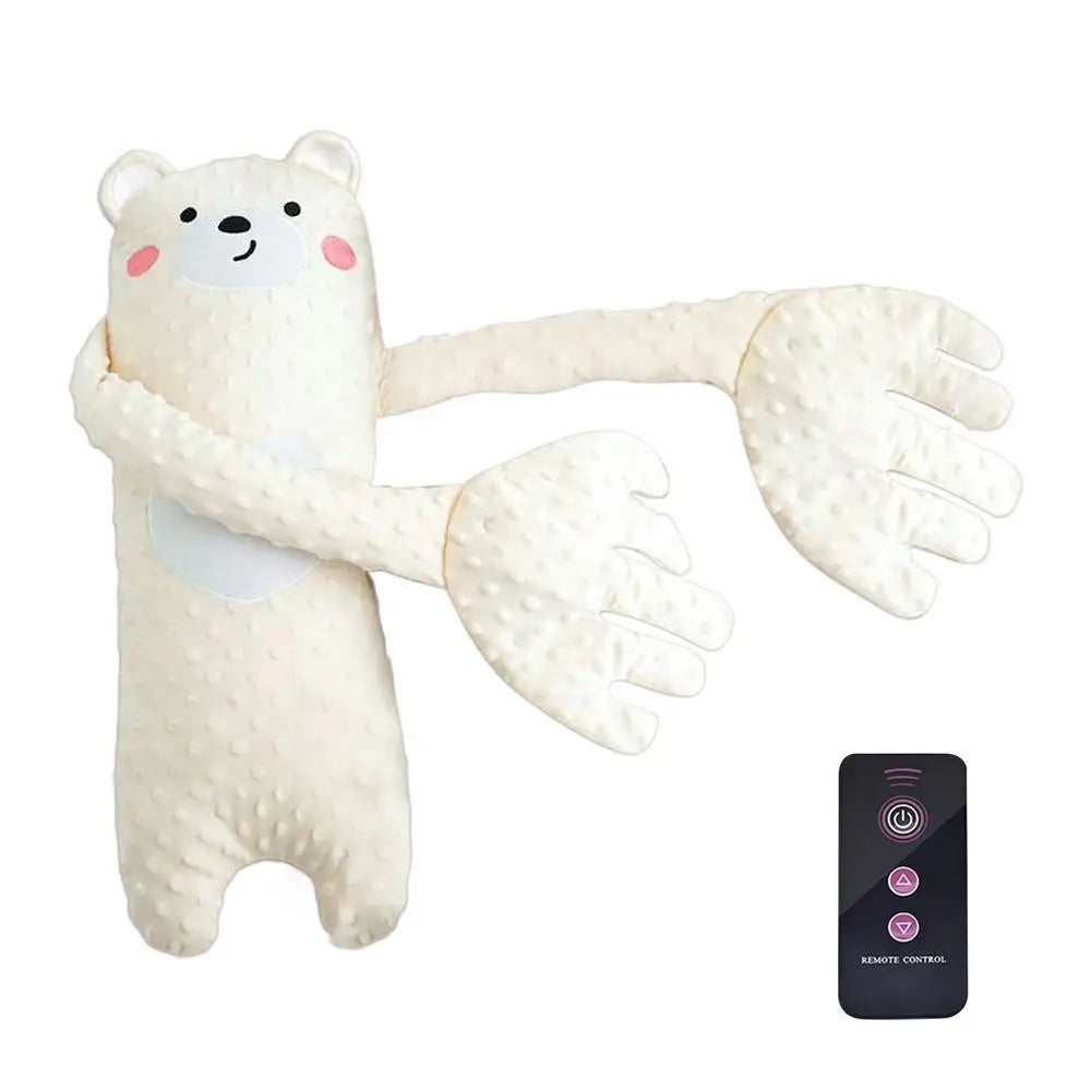 Baby Bubble soothing bear sleep pillow with remote, soft plush material, designed to comfort and help babies sleep peacefully.