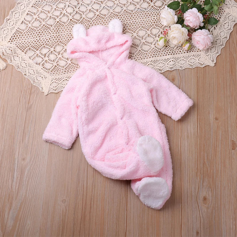 Baby Bubble cartoon bear romper featuring a cozy autumn playsuit with adorable bear design, perfect for little ones.