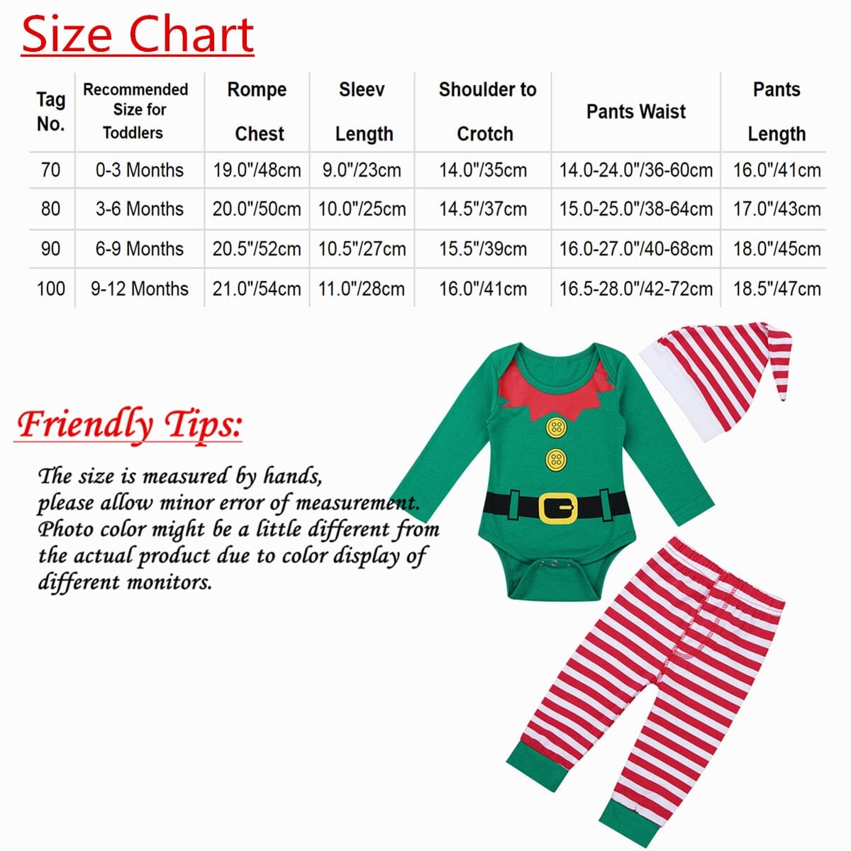 Baby Christmas Romper Pant Hat Outfits - Baby Bubble Store