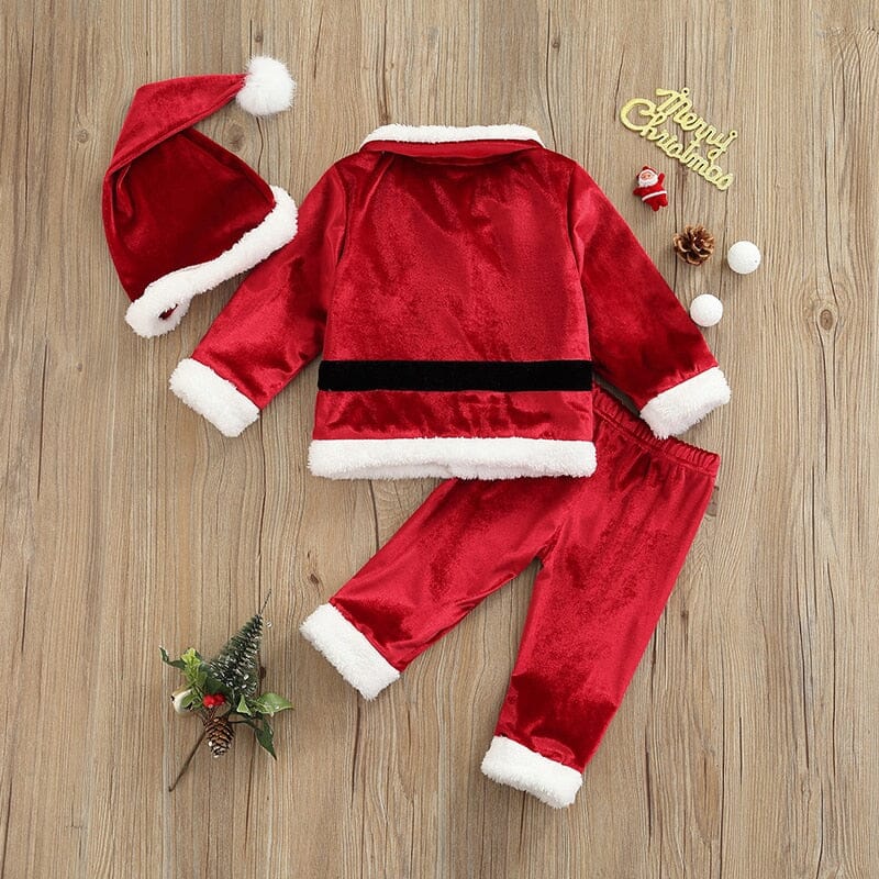 Christmas Kids Long Sleeve Cardigan Pants Hat - Baby Bubble Store