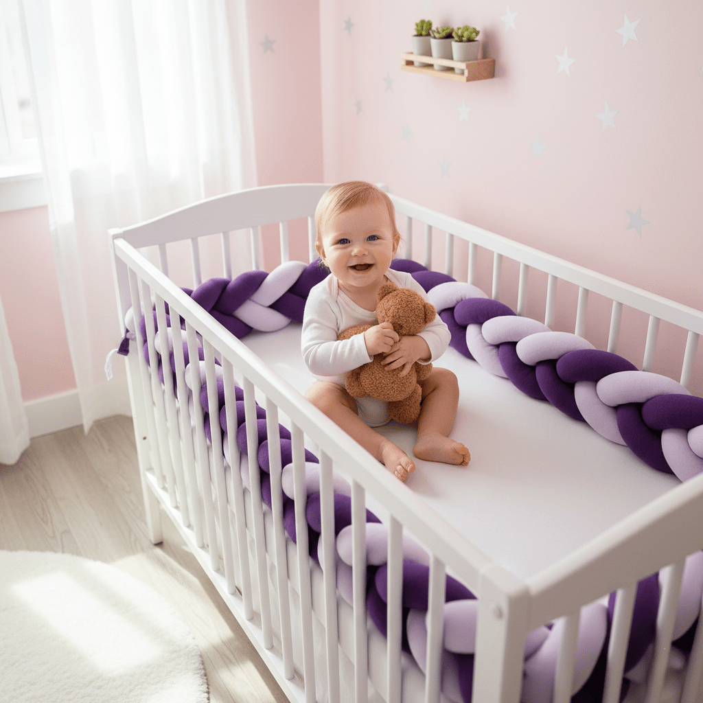 Soft Braid Crib Guard - CozyKnot™ - Baby Bubble