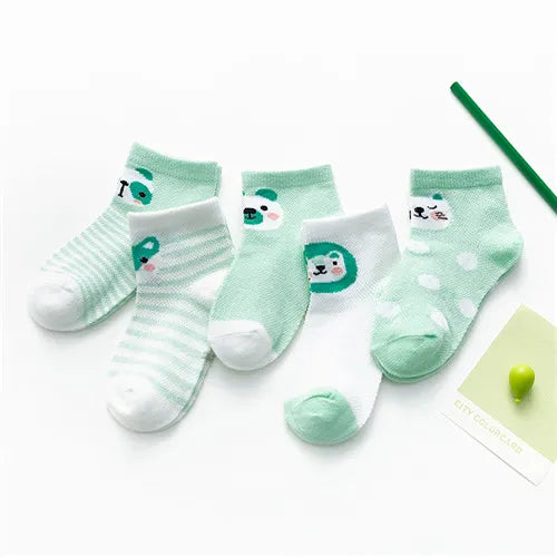 Soft cotton baby socks from Baby Bubble, 5-pack, featuring colorful, comfortable baby socks for gentle everyday wear.