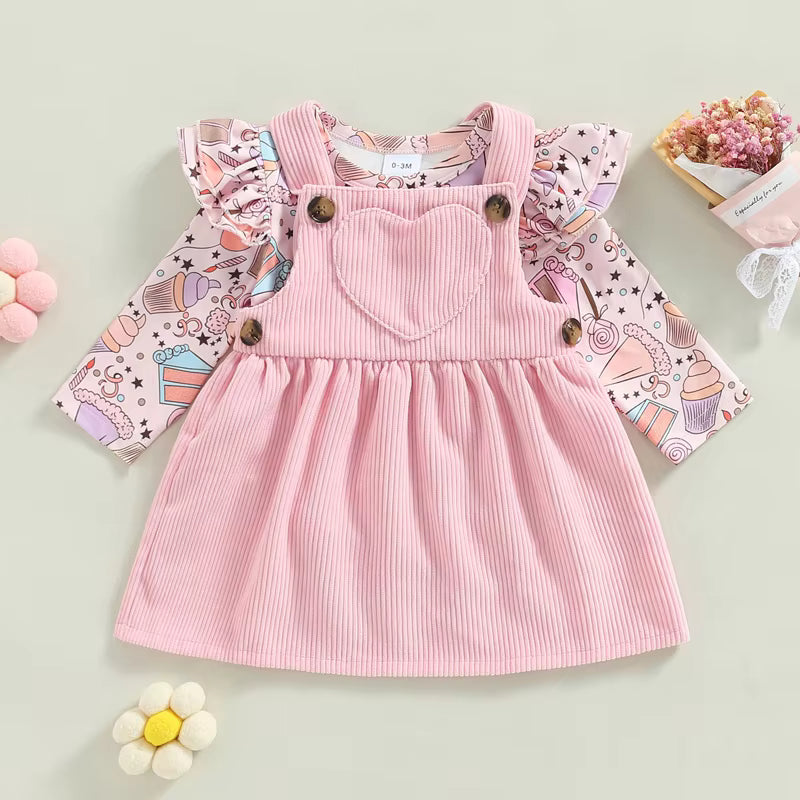 Baby Girl Pink Suspender Skirt
