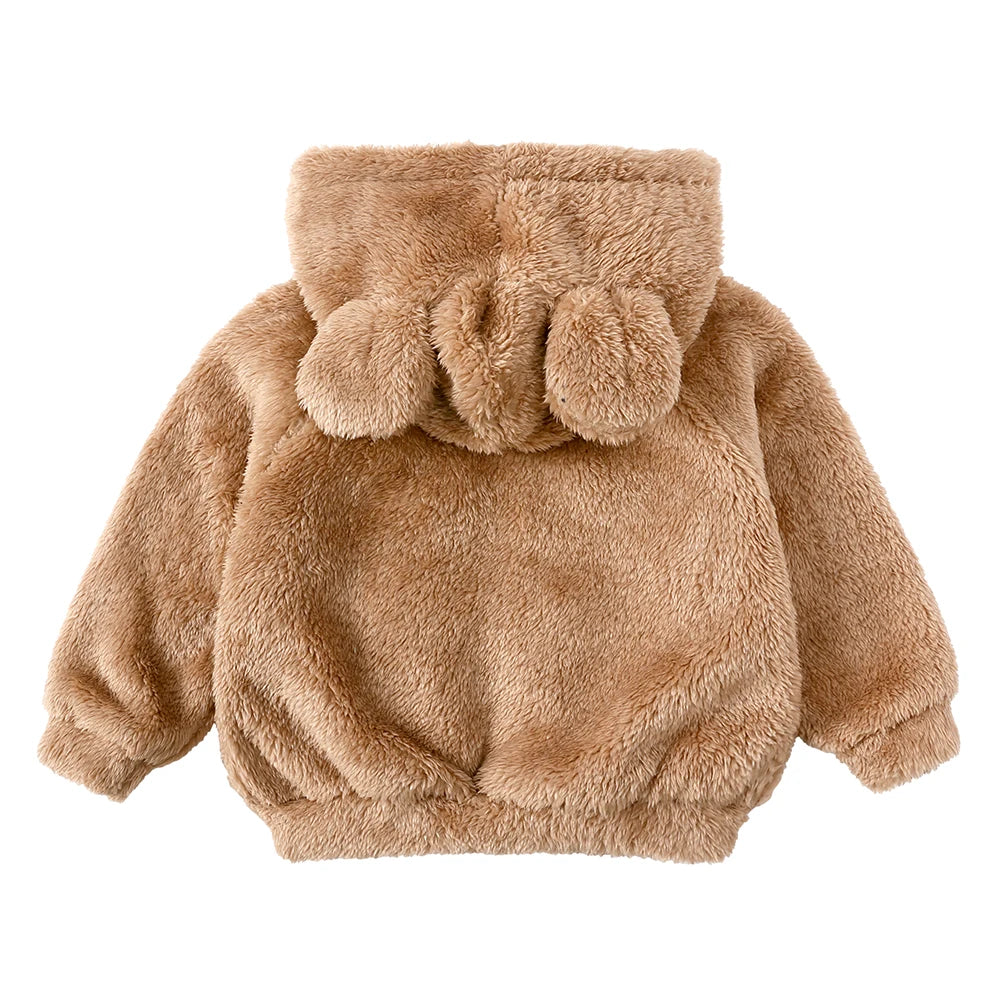 Baby Bubble winter hooded fleece coat, warm and cozy, with a soft fleece exterior and snug hood for cold weather comfort.