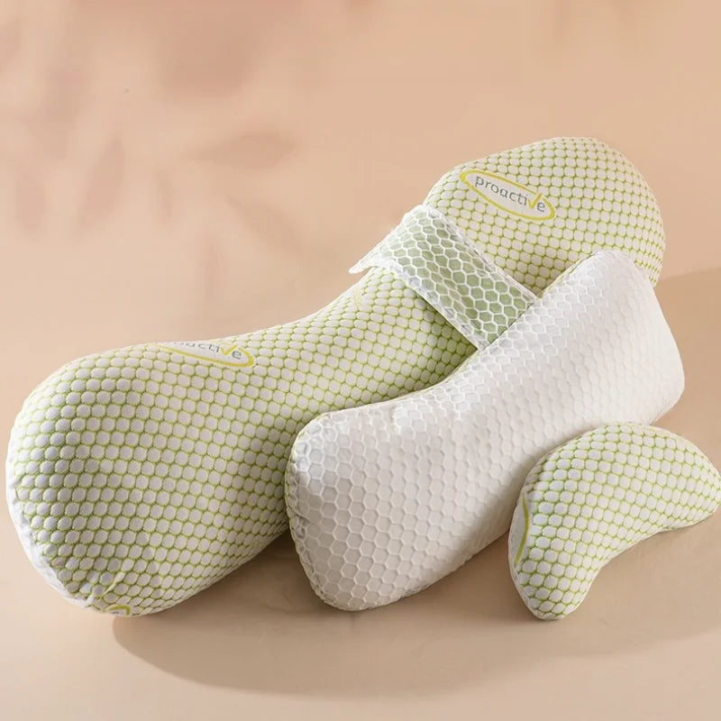 U-shaped pregnancy pillow by Baby Bubble providing full body sleep support, shown in a cozy, ergonomic design for expectant mothers.