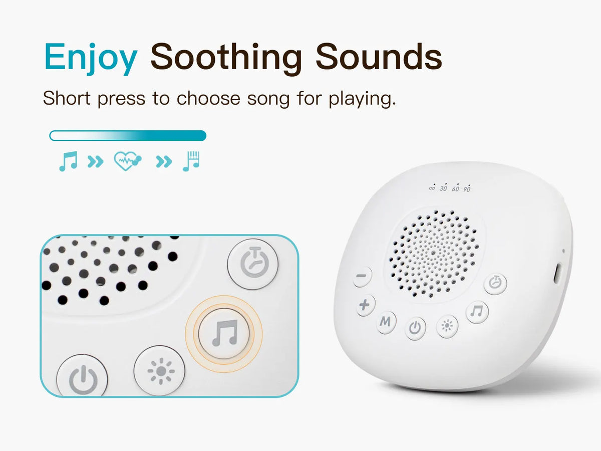 White Noise Sound Machine with 24/20 Soothing Sounds Sleep Aid for Babies Kids Adults  Rechargeable Night Light Newborn Gifts