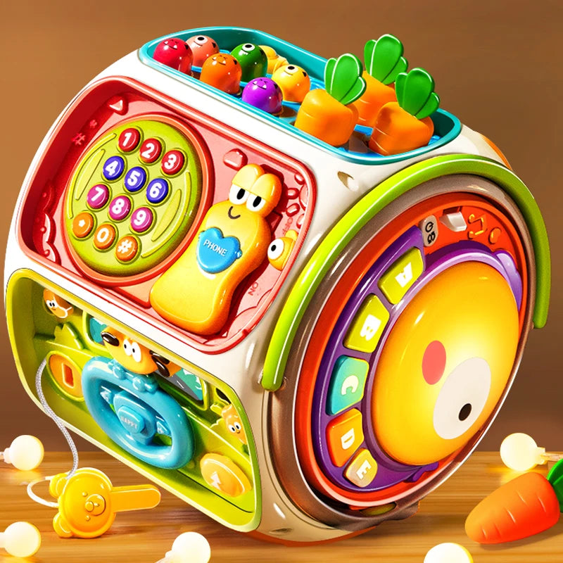 Baby Bubble baby cell phone toy with music speaker, colorful lights, sound buttons, and educational features for infants.