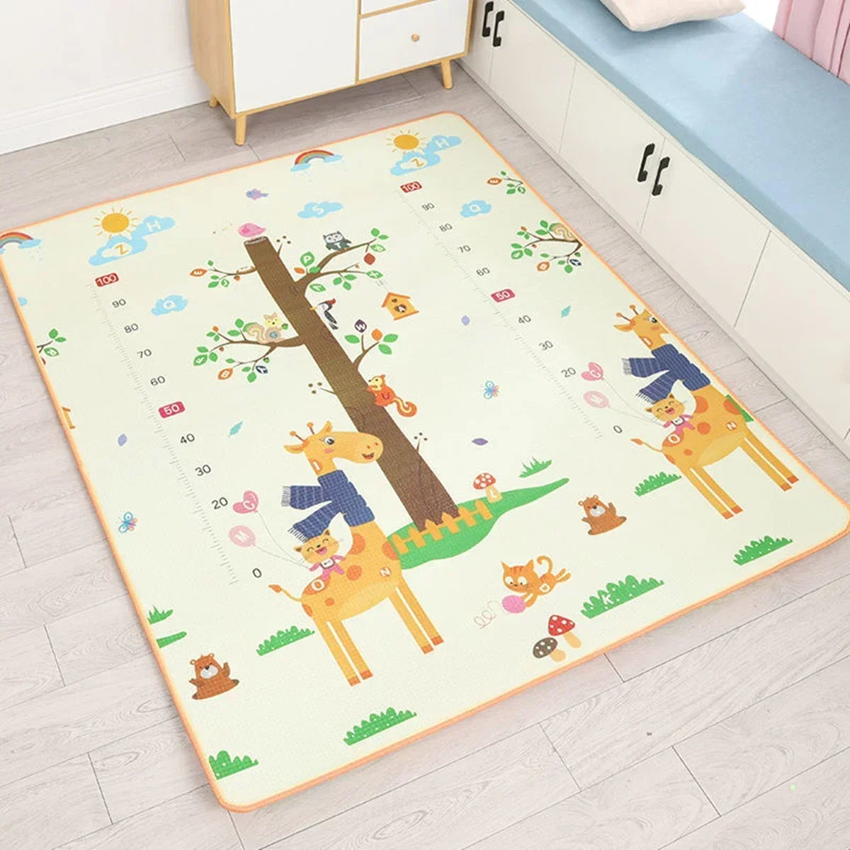 Baby Bubble baby activity play mat with thick cushioning, colorful and soft safety rug for tummy time and play area.