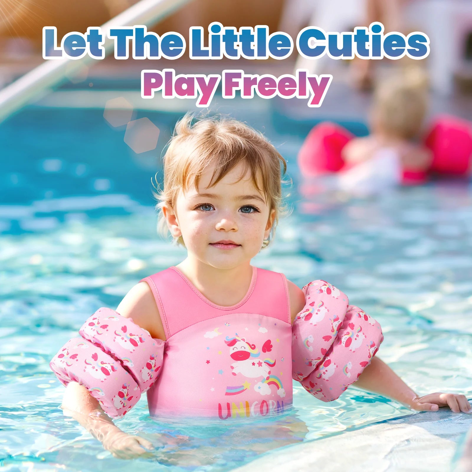 Baby Bubble kids' life vest with foam arm floats and safety whistle for swimming safety and buoyancy.