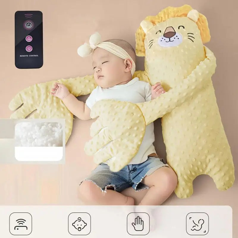 Baby Bubble soothing bear sleep pillow with remote, plush design and calming features for infant sleep support.