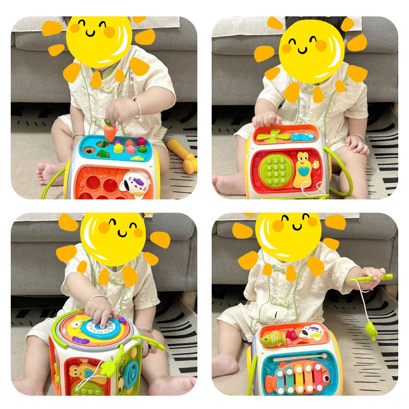 Baby Bubble baby cell phone toy with colorful lights, musical speaker, and educational sound features, designed for infants.