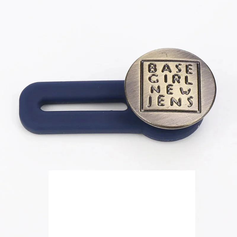 Baby Bubble maternity jeans button extenders showing fabric extension clips for instant waist relief and adjustable fit.