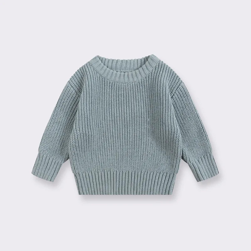 Baby Bubble CLO baby knit pullover sweater featuring soft, cozy knit fabric for infants, suitable for casual and everyday wear.