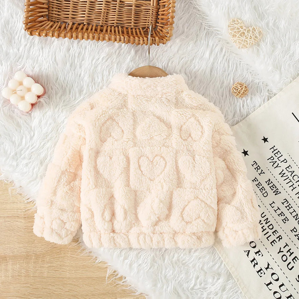 Baby Girl Winter Coat by Baby Bubble, warm and cozy outerwear with plush lining, suitable for cold weather.