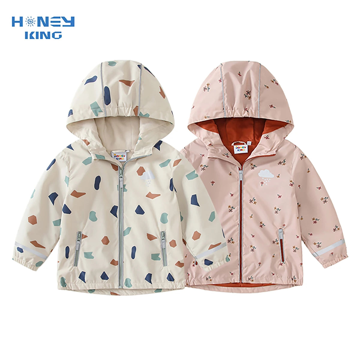 Kids waterproof softshell jacket by Baby Bubble, showing a bright, weather-resistant jacket designed for all-weather outdoor activities.
