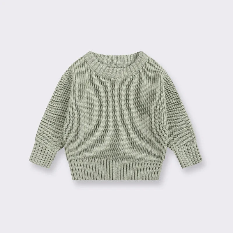 Baby Bubble CLO baby knit pullover sweater, soft pastel-colored knit for infants, cozy and comfortable for everyday wear.