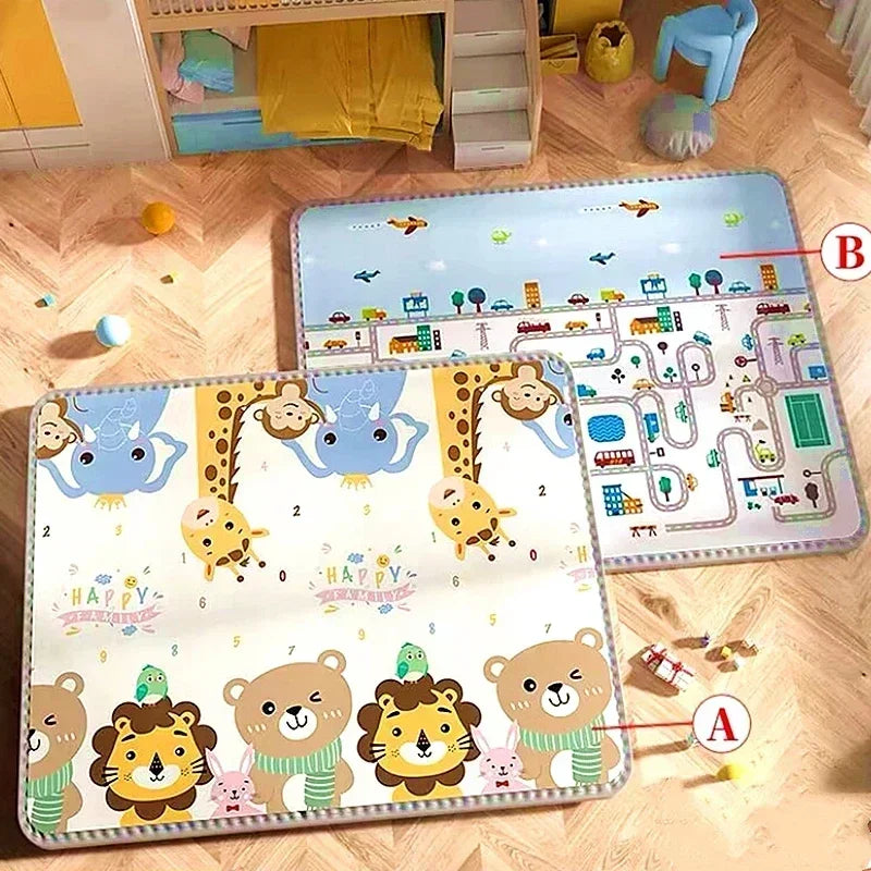 Baby Bubble non-toxic EPE crawling play mat with colorful safety rug for babies to play and explore comfortably.