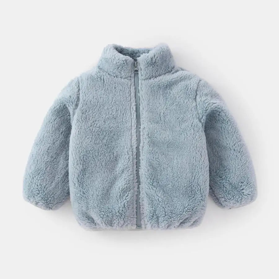 Baby Bubble CLO baby plush warm jacket, soft and cozy for infants, featuring a cute design and plush fabric for cold weather comfort.