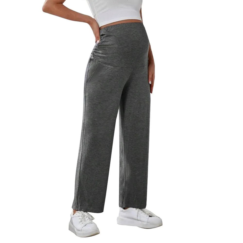 Baby Bubble maternity wide leg pants with over-belly design, comfortable and stylish for expecting mothers, shown in the image.