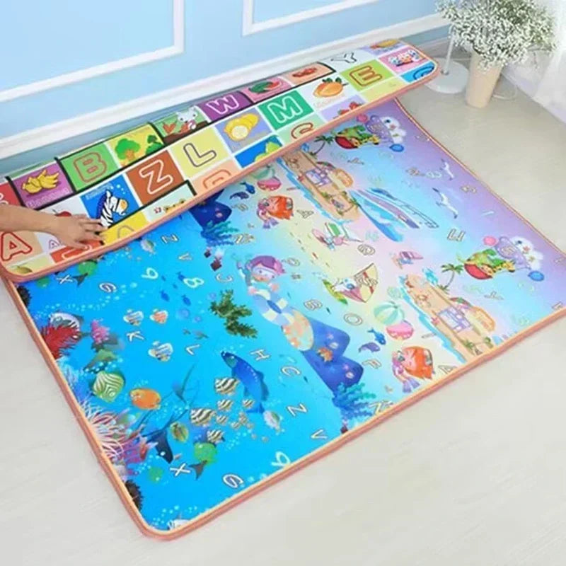 Baby Bubble baby activity play mat with thick cushioning, colorful safety rug for tummy time and play.